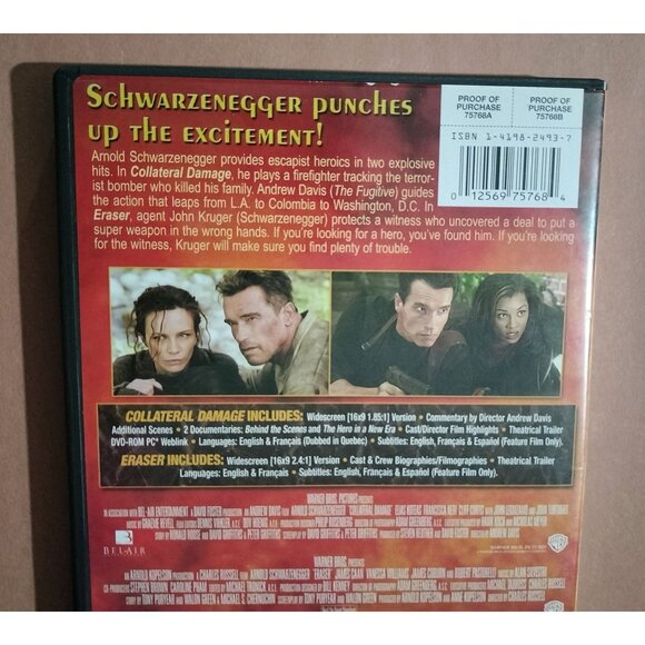 Arnold Schwarzenegger Action Movie Double Feature DVD Collateral Damage & Eraser - Picture 7 of 10